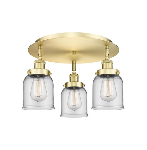 Edison - 3 Light - 17 inch - Satin Gold - Semi-Flush Mount (3442|916-3C-SG-G52)