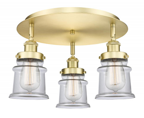 Canton - 3 Light - 17 inch - Satin Gold - Semi-Flush Mount (3442|916-3C-SG-G182S)