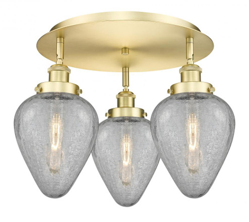 Geneseo - 3 Light - 18 inch - Satin Gold - Semi-Flush Mount (3442|916-3C-SG-G165)