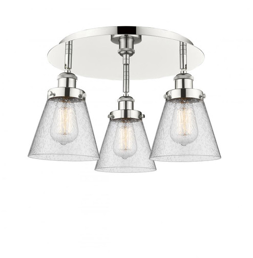 Cone - 3 Light - 18 inch - Polished Nickel - Semi-Flush Mount (3442|916-3C-PN-G64)