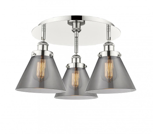 Cone - 3 Light - 20 inch - Polished Nickel - Semi-Flush Mount (3442|916-3C-PN-G43)
