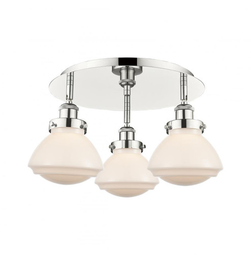Olean - 3 Light - 19 inch - Polished Nickel - Semi-Flush Mount (3442|916-3C-PN-G321)