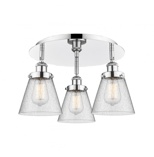 Cone - 3 Light - 18 inch - Polished Chrome - Semi-Flush Mount (3442|916-3C-PC-G64)