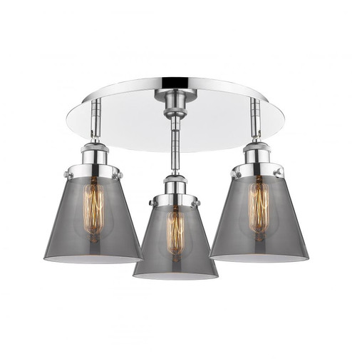 Cone - 3 Light - 18 inch - Polished Chrome - Semi-Flush Mount (3442|916-3C-PC-G63)