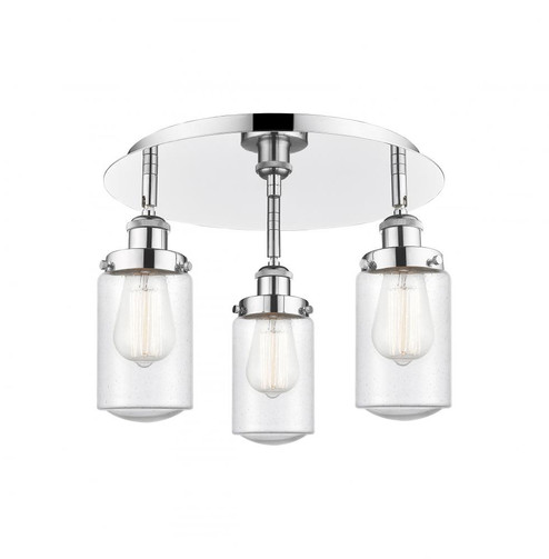 Dover - 3 Light - 16 inch - Polished Chrome - Semi-Flush Mount (3442|916-3C-PC-G314)