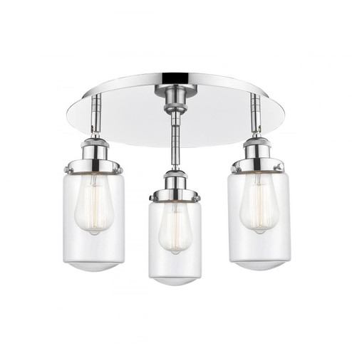 Dover - 3 Light - 16 inch - Polished Chrome - Semi-Flush Mount (3442|916-3C-PC-G312)