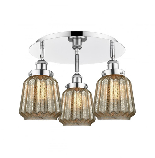 Chatham - 3 Light - 19 inch - Polished Chrome - Semi-Flush Mount (3442|916-3C-PC-G146)