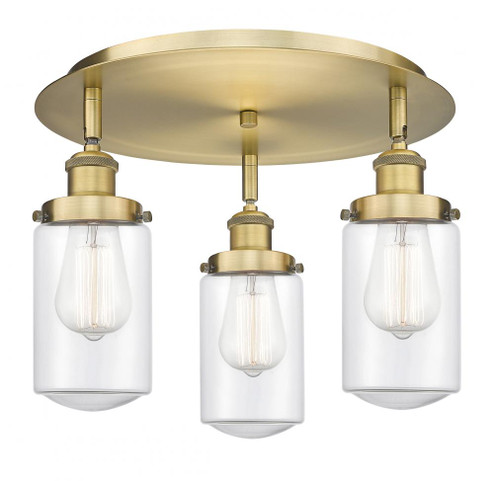 Dover - 3 Light - 16 inch - Brushed Brass - Semi-Flush Mount (3442|916-3C-BB-G312)