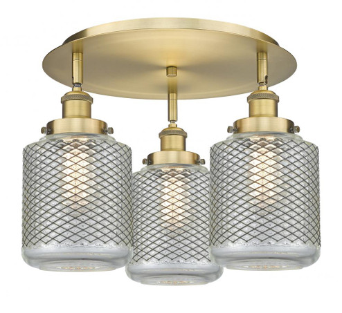 Edison - 3 Light - 18 inch - Brushed Brass - Semi-Flush Mount (3442|916-3C-BB-G262)