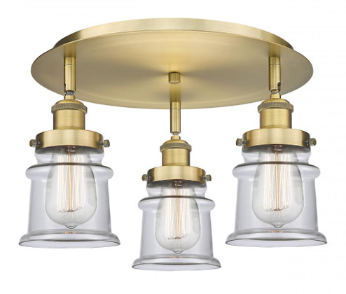 Canton - 3 Light - 17 inch - Brushed Brass - Semi-Flush Mount (3442|916-3C-BB-G182S)