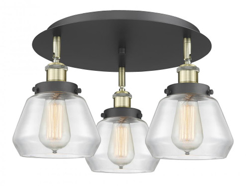 Fulton - 3 Light - 19 inch - Black Antique Brass - Semi-Flush Mount (3442|916-3C-BAB-G172)