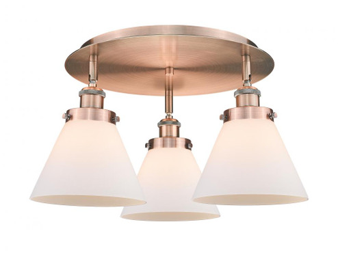 Cone - 3 Light - 20 inch - Antique Copper - Semi-Flush Mount (3442|916-3C-AC-G41)