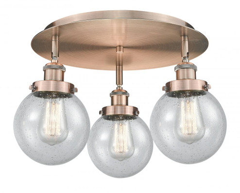 Beacon - 3 Light - 18 inch - Antique Copper - Semi-Flush Mount (3442|916-3C-AC-G204-6)