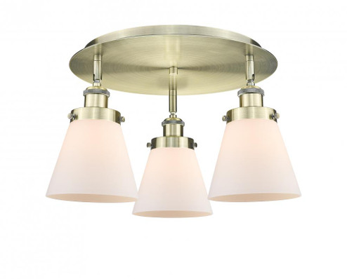 Cone - 3 Light - 18 inch - Antique Brass - Semi-Flush Mount (3442|916-3C-AB-G61)