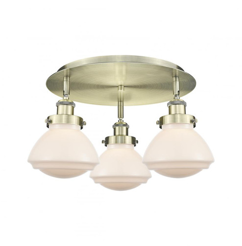 Olean - 3 Light - 19 inch - Antique Brass - Semi-Flush Mount (3442|916-3C-AB-G321)