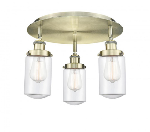 Dover - 3 Light - 16 inch - Antique Brass - Semi-Flush Mount (3442|916-3C-AB-G312)