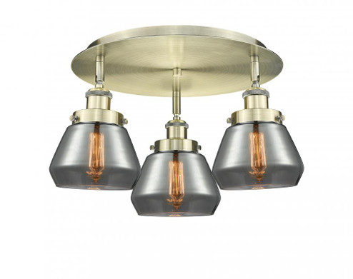 Fulton - 3 Light - 19 inch - Antique Brass - Semi-Flush Mount (3442|916-3C-AB-G173)