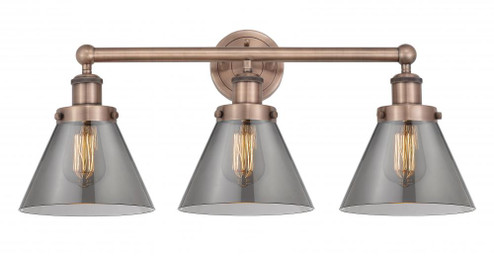 Cone - 3 Light - 26 inch - Antique Copper - Bath Vanity Light (3442|616-3W-AC-G43)