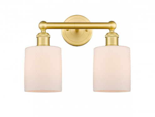 Cobbleskill - 2 Light - 14 inch - Satin Gold - Bath Vanity Light (3442|616-2W-SG-G111)