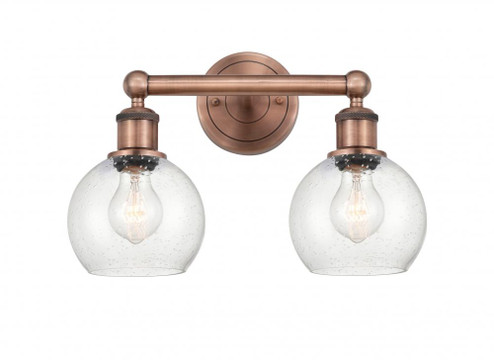 Athens - 2 Light - 15 inch - Antique Copper - Bath Vanity Light (3442|616-2W-AC-G124-6)