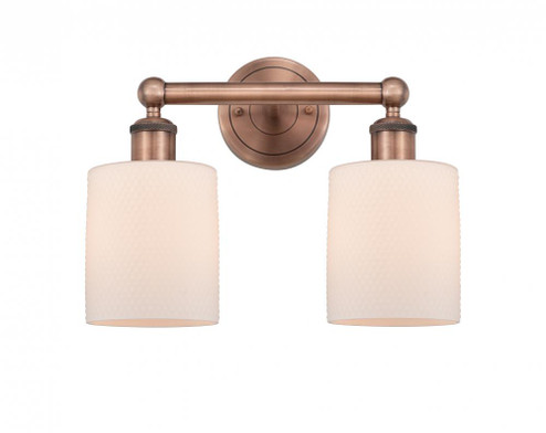 Cobbleskill - 2 Light - 14 inch - Antique Copper - Bath Vanity Light (3442|616-2W-AC-G111)