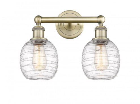 Belfast - 2 Light - 15 inch - Antique Brass - Bath Vanity Light (3442|616-2W-AB-G1013)