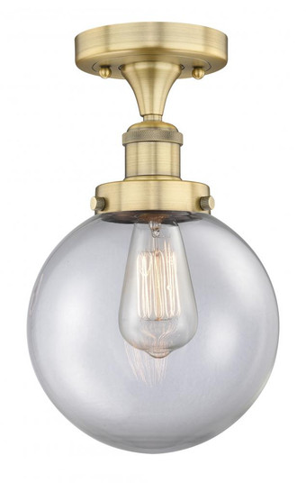 Beacon - 1 Light - 8 inch - Brushed Brass - Semi-Flush Mount (3442|616-1F-BB-G202-8)