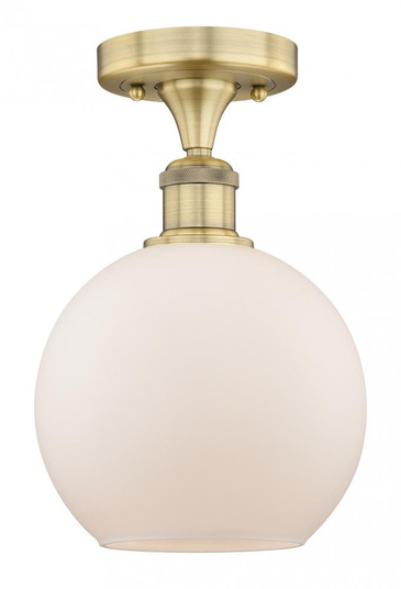 Athens - 1 Light - 8 inch - Brushed Brass - Semi-Flush Mount (3442|616-1F-BB-G121-8)