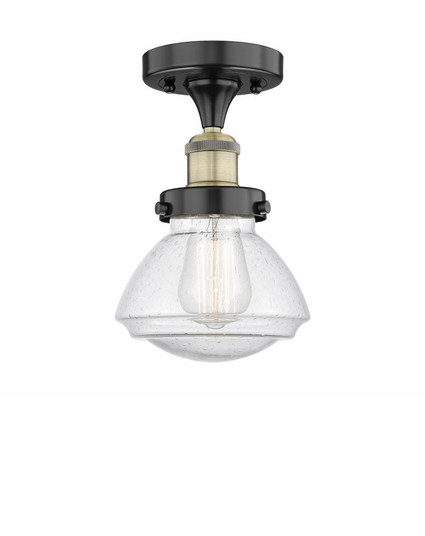 Olean - 1 Light - 7 inch - Black Antique Brass - Semi-Flush Mount (3442|616-1F-BAB-G324)