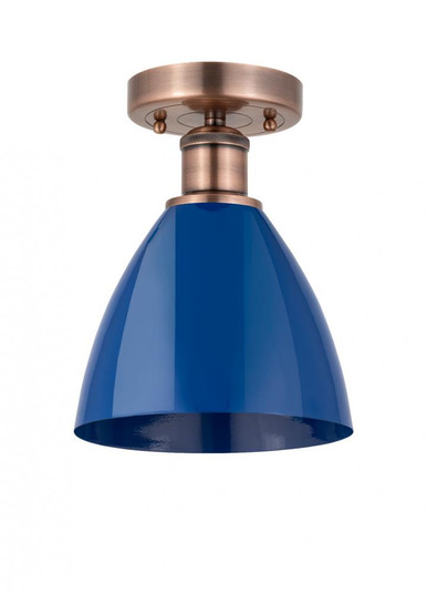 Plymouth - 1 Light - 8 inch - Antique Copper - Semi-Flush Mount (3442|616-1F-AC-MBD-75-BL)