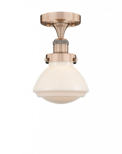Olean - 1 Light - 7 inch - Antique Copper - Semi-Flush Mount (3442|616-1F-AC-G321)