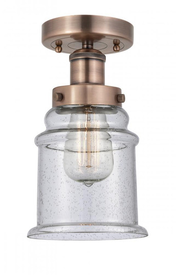 Canton - 1 Light - 6 inch - Antique Copper - Semi-Flush Mount (3442|616-1F-AC-G184)