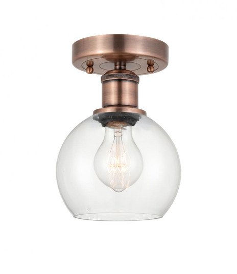 Athens - 1 Light - 6 inch - Antique Copper - Semi-Flush Mount (3442|616-1F-AC-G122-6)