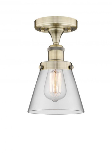 Cone - 1 Light - 6 inch - Antique Brass - Semi-Flush Mount (3442|616-1F-AB-G62)