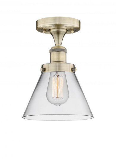 Cone - 1 Light - 8 inch - Antique Brass - Semi-Flush Mount (3442|616-1F-AB-G42)