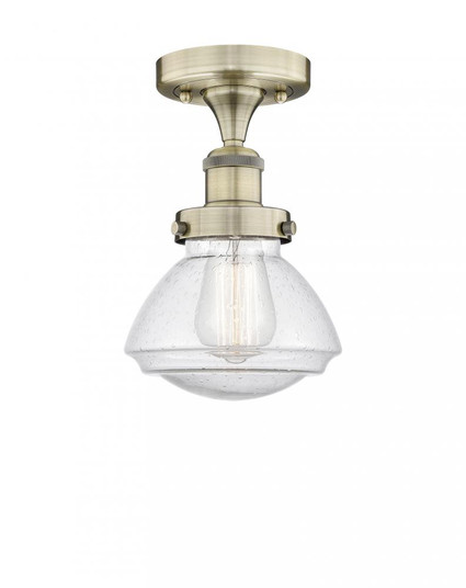 Olean - 1 Light - 7 inch - Antique Brass - Semi-Flush Mount (3442|616-1F-AB-G324)