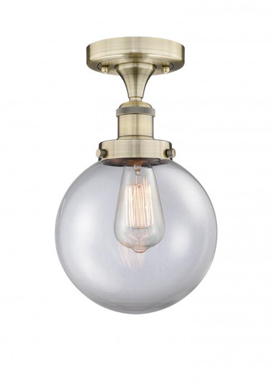 Beacon - 1 Light - 8 inch - Antique Brass - Semi-Flush Mount (3442|616-1F-AB-G202-8)