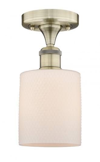 Cobbleskill - 1 Light - 5 inch - Antique Brass - Semi-Flush Mount (3442|616-1F-AB-G111)