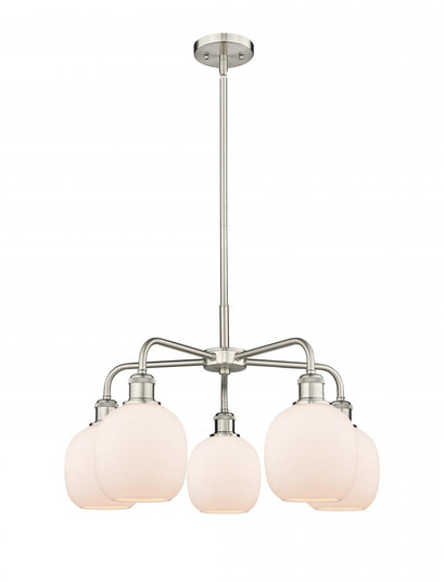 Belfast - 5 Light - 24 inch - Satin Nickel - Chandelier (3442|516-5CR-SN-G101)