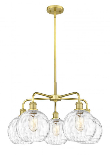 Athens Water Glass - 5 Light - 26 inch - Satin Gold - Chandelier (3442|516-5CR-SG-G1215-8)