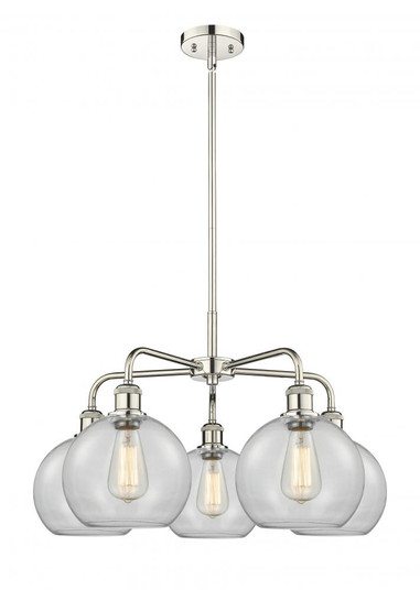 Athens - 5 Light - 26 inch - Polished Nickel - Chandelier (3442|516-5CR-PN-G122-8)