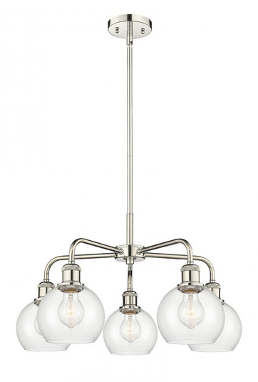 Athens - 5 Light - 24 inch - Polished Nickel - Chandelier (3442|516-5CR-PN-G122-6)