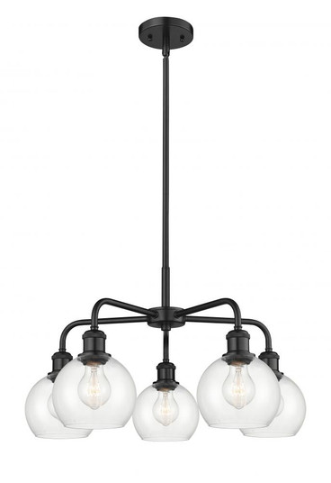 Athens - 5 Light - 24 inch - Matte Black - Chandelier (3442|516-5CR-BK-G122-6)