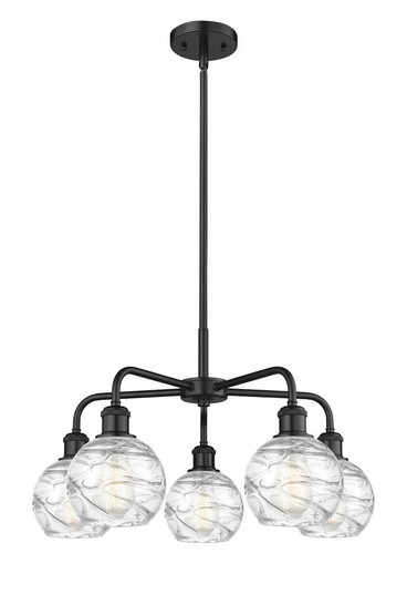 Athens Deco Swirl - 5 Light - 24 inch - Matte Black - Chandelier (3442|516-5CR-BK-G1213-6)