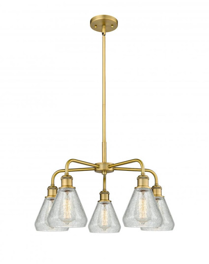 Conesus - 5 Light - 24 inch - Brushed Brass - Chandelier (3442|516-5CR-BB-G275)