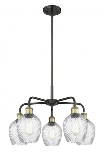 Salina - 5 Light - 24 inch - Black Antique Brass - Chandelier (3442|516-5CR-BAB-G292)