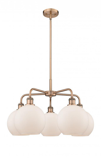 Athens - 5 Light - 26 inch - Antique Copper - Chandelier (3442|516-5CR-AC-G121-8)