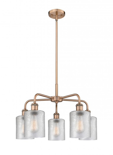 Cobbleskill - 5 Light - 23 inch - Antique Copper - Chandelier (3442|516-5CR-AC-G112)