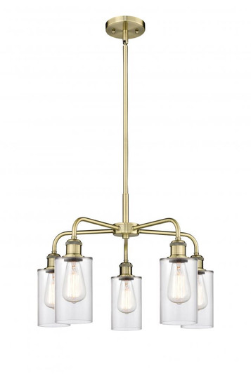 Clymer - 5 Light - 22 inch - Antique Brass - Chandelier (3442|516-5CR-AB-G802)