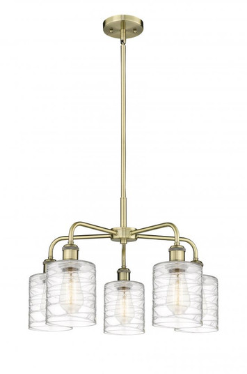 Cobbleskill - 5 Light - 23 inch - Antique Brass - Chandelier (3442|516-5CR-AB-G1113)